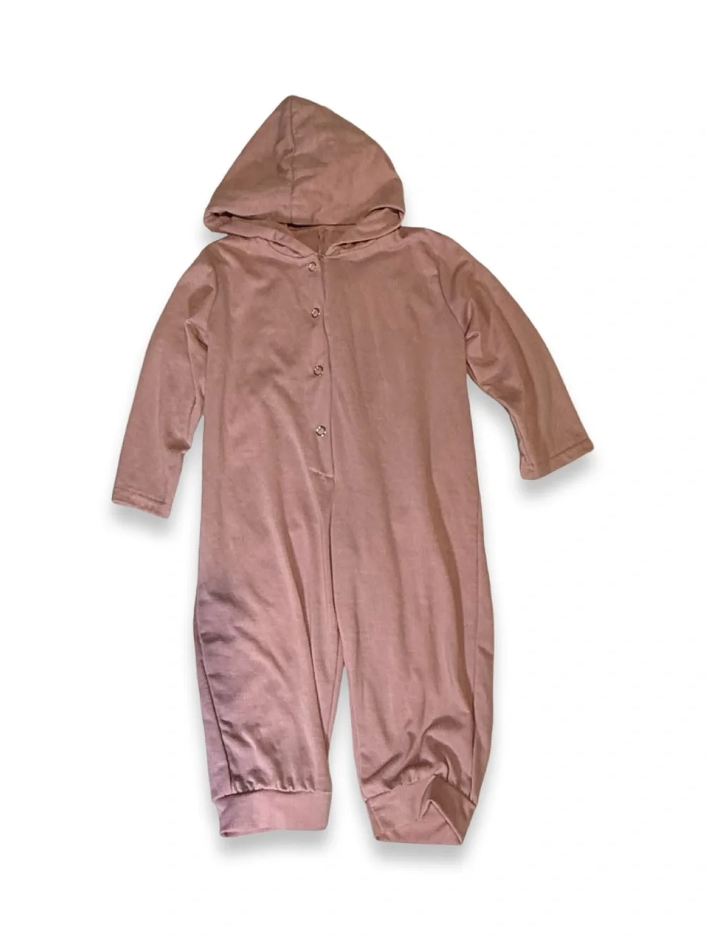 Kids Pink Dino Hooded One-Piece